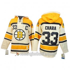 Män Ishockey Boston Bruins Zdeno Chara 33 Cream Sawyer Hooded Sweatshirt